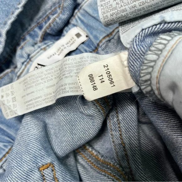 Zara 90’s Vintage Style Paper Bag Carrot Leg Ankle Jeans Size 10 - Picture 13 of 13